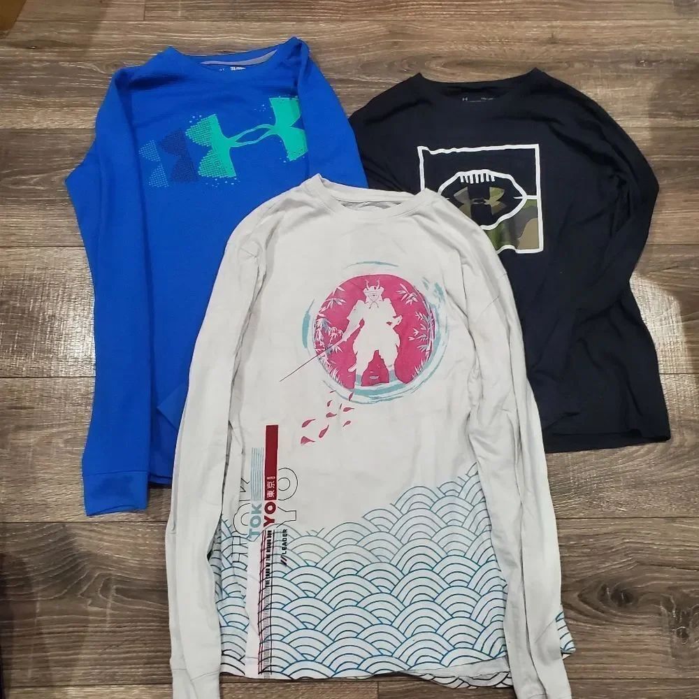 Boys Long Sleeve Shirts Size YXL Boys Long Tees 3 Pieces